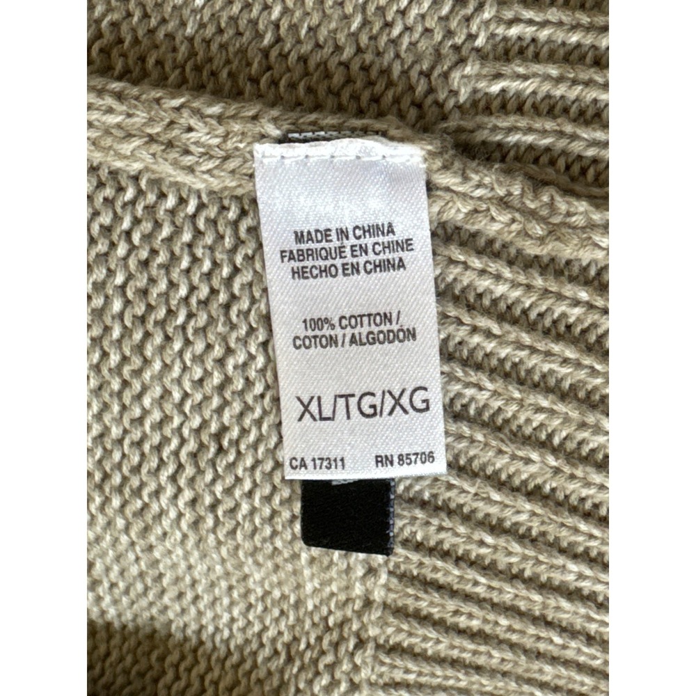 Buffalo David Bitton Men's Tan Faux Suede Shoulder Patch V-Neck Sweater Size XL - Picture 9 of 11